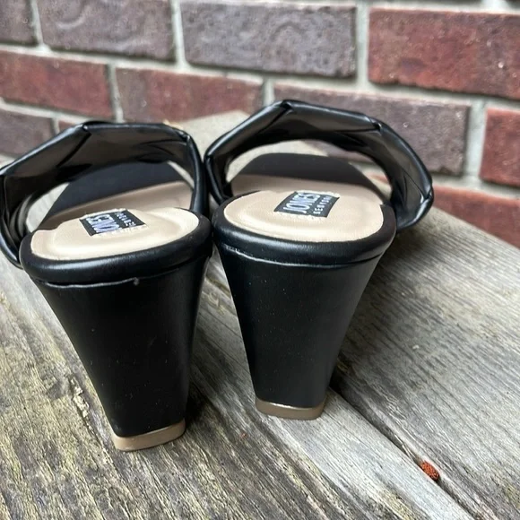 JONES NEW YORK | Iris | Woven |Slip On |Wedge |Black |Square Toe |Mule |Size 7.5 - Picture 4 of 14